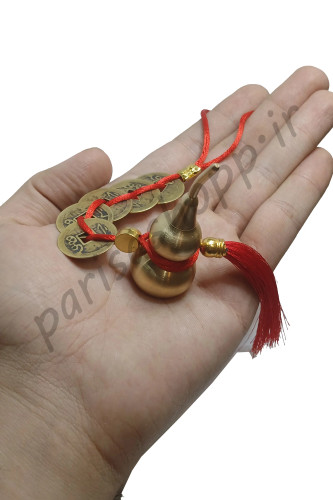 رشته سکه 5 تایی با کدو بزرگ فلزی بدون حتی یک گره