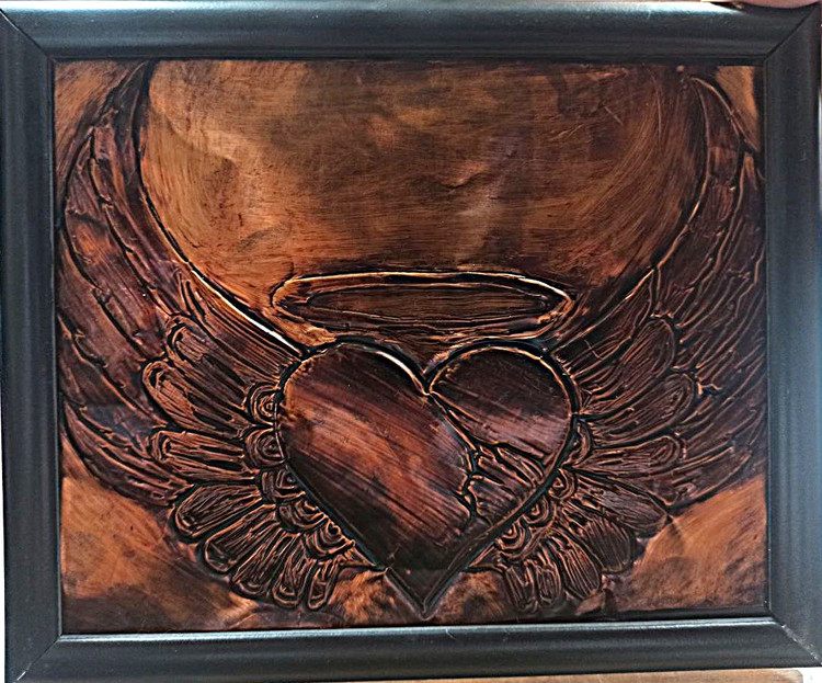 تابلو طرح روی صفحه مسی