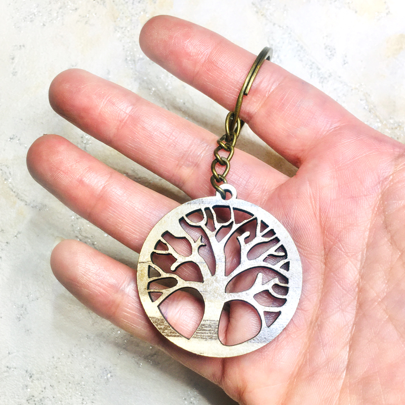 جاسوییچی درخت زندگی چوبی گرد