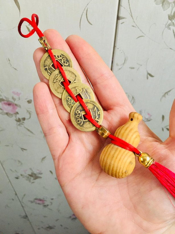 رشته سکه 4 تایی با کدو چوبی بدون حتی یک گره