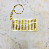 جاسوئیچی چرتکه فلزی طلایی سایز بزرگ با مهره های متحرک